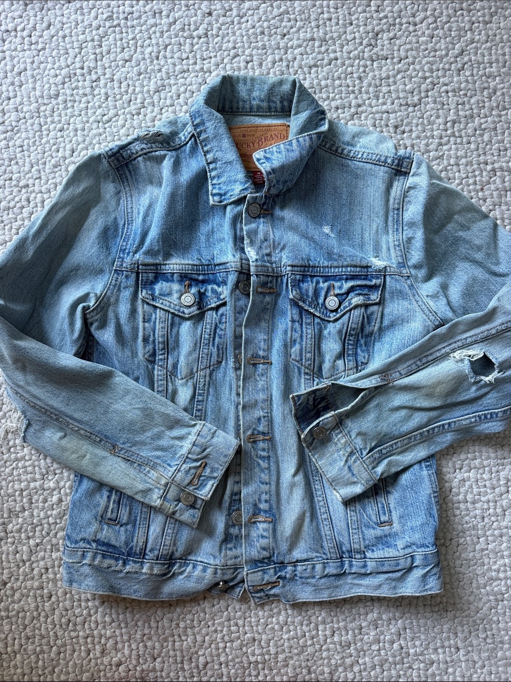 Lucky Brand Washed Light Blue Denim Jacket